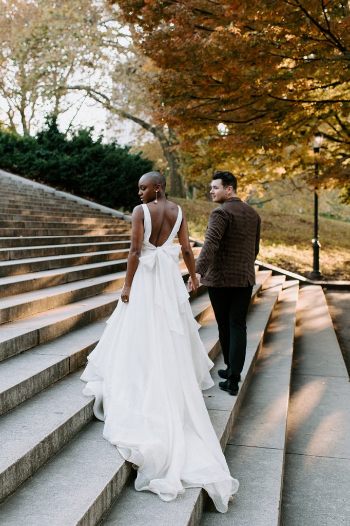 Brooklyn brownstone styled elopement in fort greene park steps