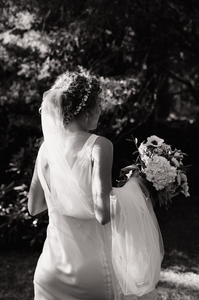 intimate backyard wedding on the Cape black and white wedding photots