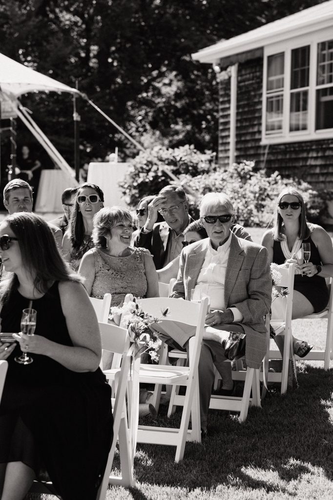 intimate backyard wedding on the Cape black and white wedding photots