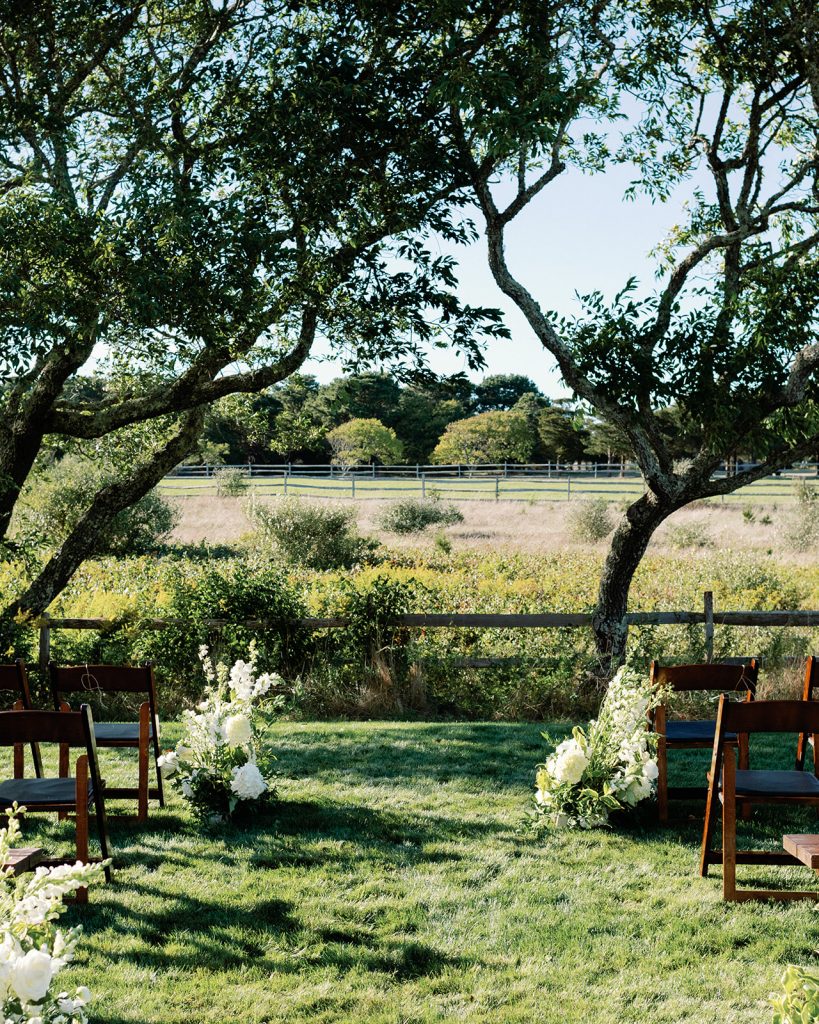 creative and colorful backyard wedding on Martha's Vineyard