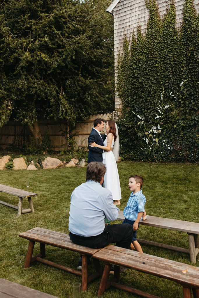 small backyard wedding at home on cape cod